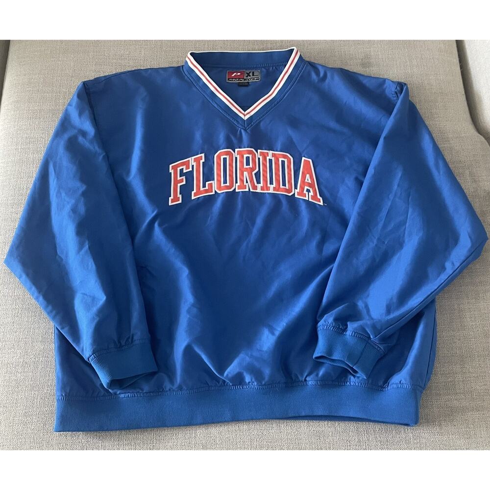 Florida Gators Jacket Mens Extra Large Blue Pro Player Pullover Casual Coat